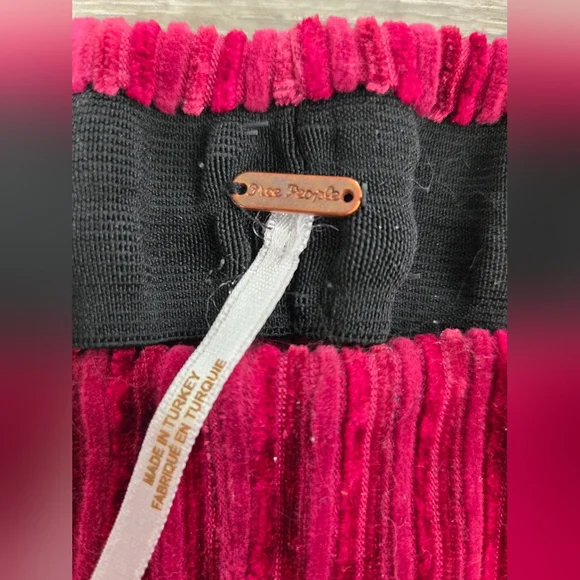 Free People Red Crimson Holiday Velvet Retro Flare Pants - Size Xs - Picture 2 of 6